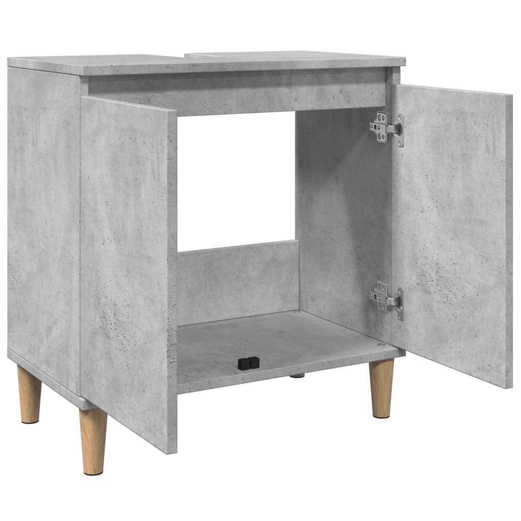 vidaXL Dulap de chiuvetă, gri beton, 58x33x60 cm, lemn prelucrat vidaXL Dulap de chiuvetă, gri beton, 58x33x60 cm, lemn prelucrat