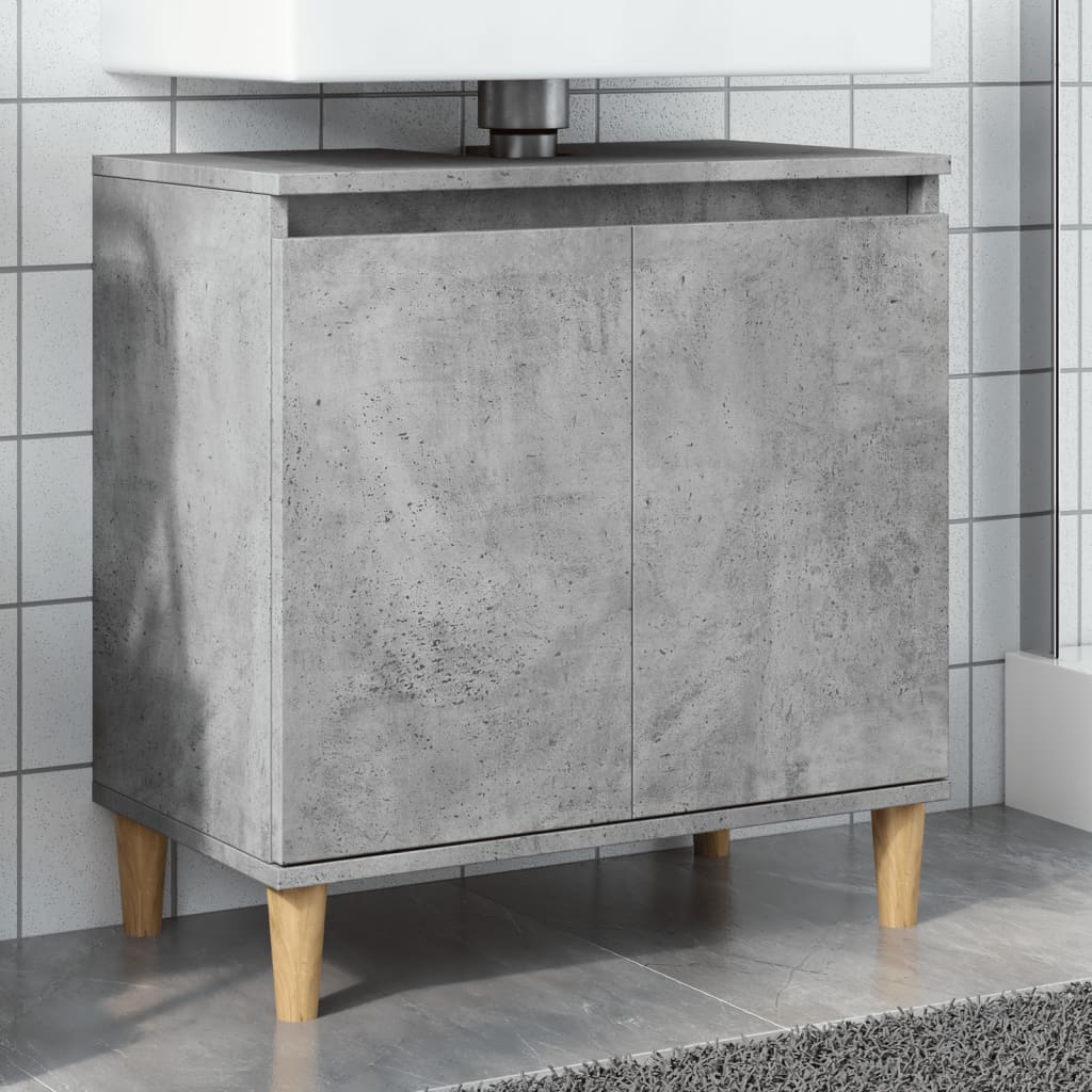 vidaXL Dulap de chiuvetă, gri beton, 58x33x60 cm, lemn prelucrat vidaXL Dulap de chiuvetă, gri beton, 58x33x60 cm, lemn prelucrat