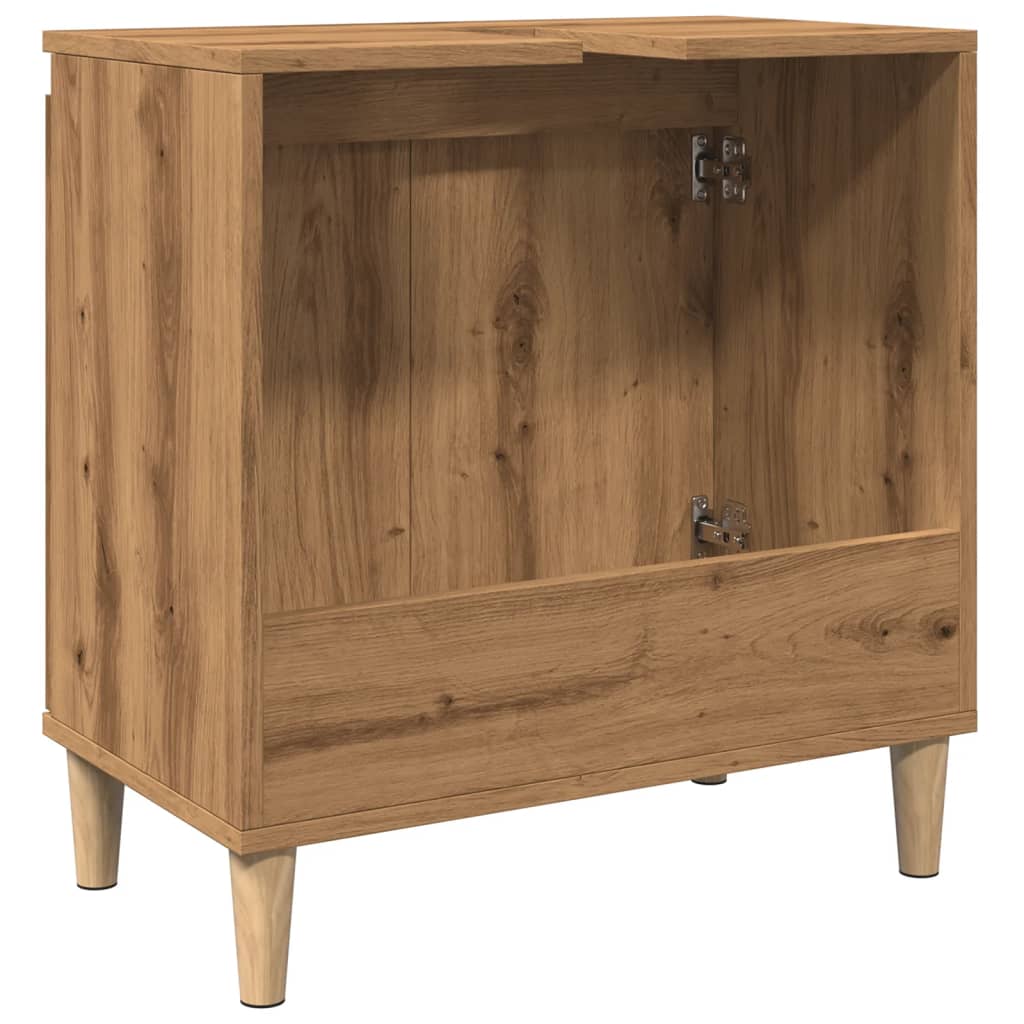 vidaXL Dulap de chiuvetă, stejar artizanal, 58x33x60 cm lemn prelucrat vidaXL Dulap de chiuvetă, stejar artizanal, 58x33x60 cm lemn prelucrat
