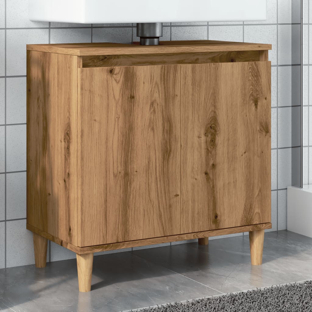 vidaXL Dulap de chiuvetă, stejar artizanal, 58x33x60 cm lemn prelucrat vidaXL Dulap de chiuvetă, stejar artizanal, 58x33x60 cm lemn prelucrat