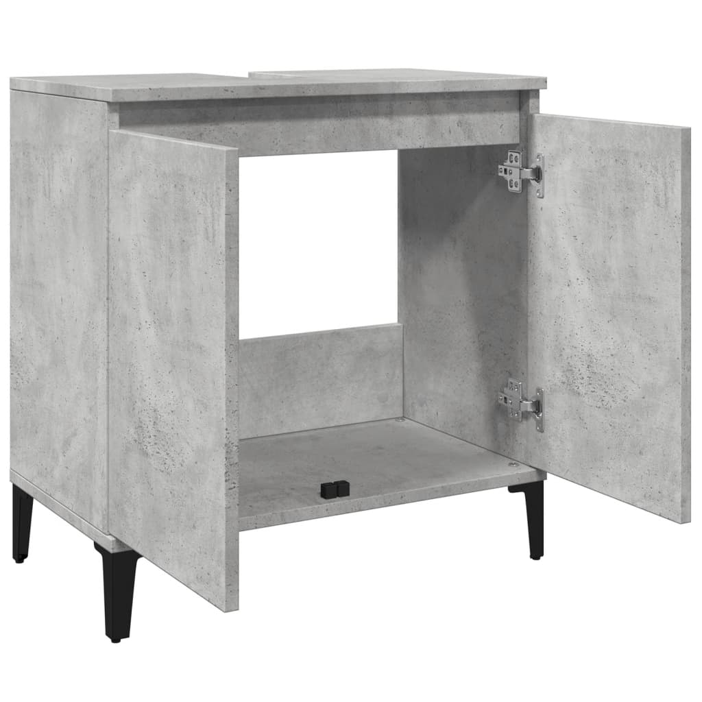 vidaXL Dulap de chiuvetă, gri beton, 58x33x60 cm, lemn prelucrat vidaXL Dulap de chiuvetă, gri beton, 58x33x60 cm, lemn prelucrat