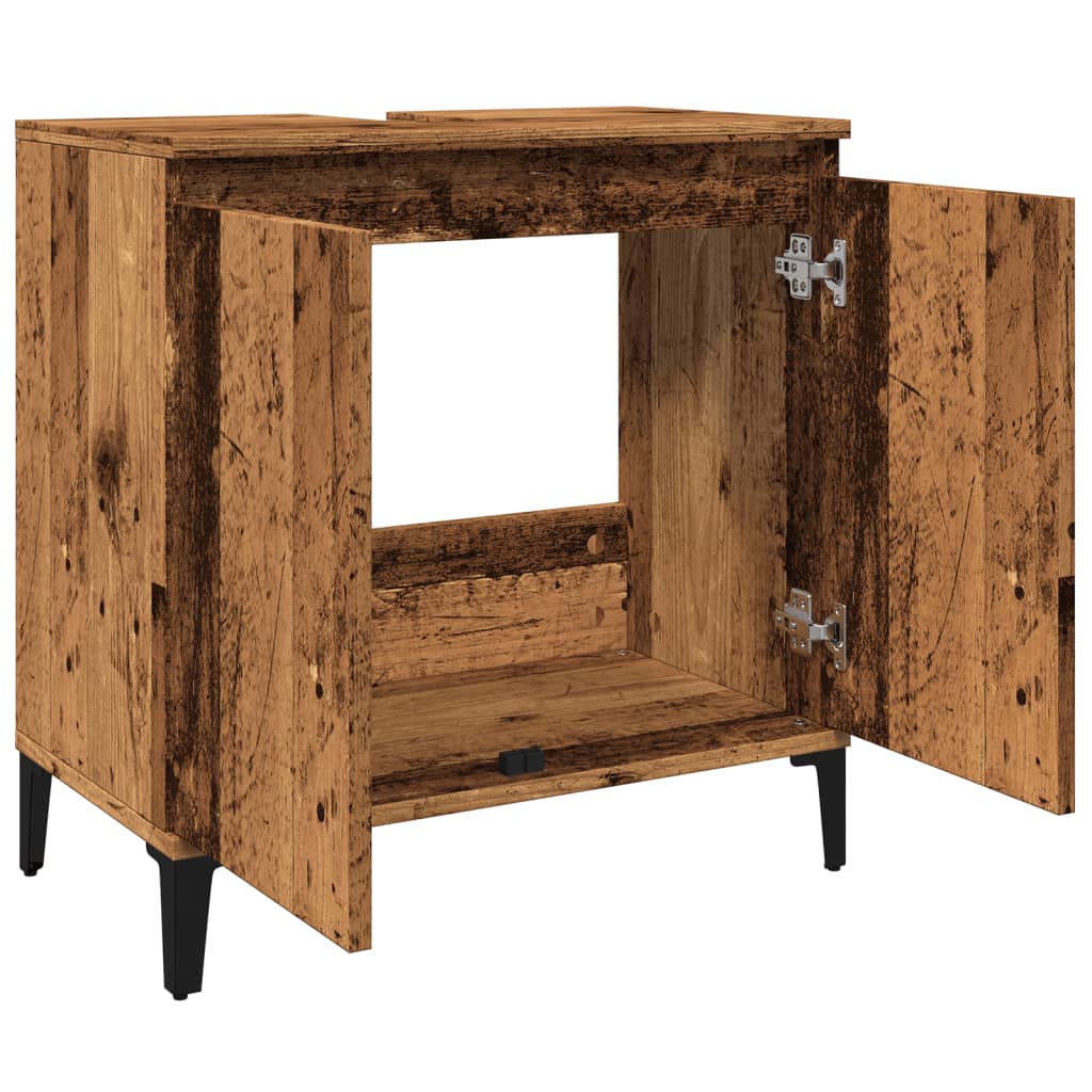 vidaXL Dulap de chiuvetă, lemn vechi, 58x33x60 cm, lemn prelucrat vidaXL Dulap de chiuvetă, lemn vechi, 58x33x60 cm, lemn prelucrat
