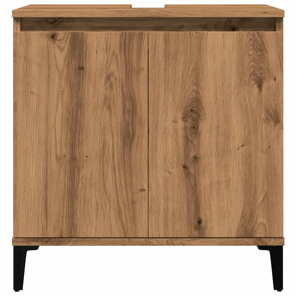 vidaXL Dulap de chiuvetă, stejar artizanal, 58x33x60 cm lemn prelucrat vidaXL Dulap de chiuvetă, stejar artizanal, 58x33x60 cm lemn prelucrat
