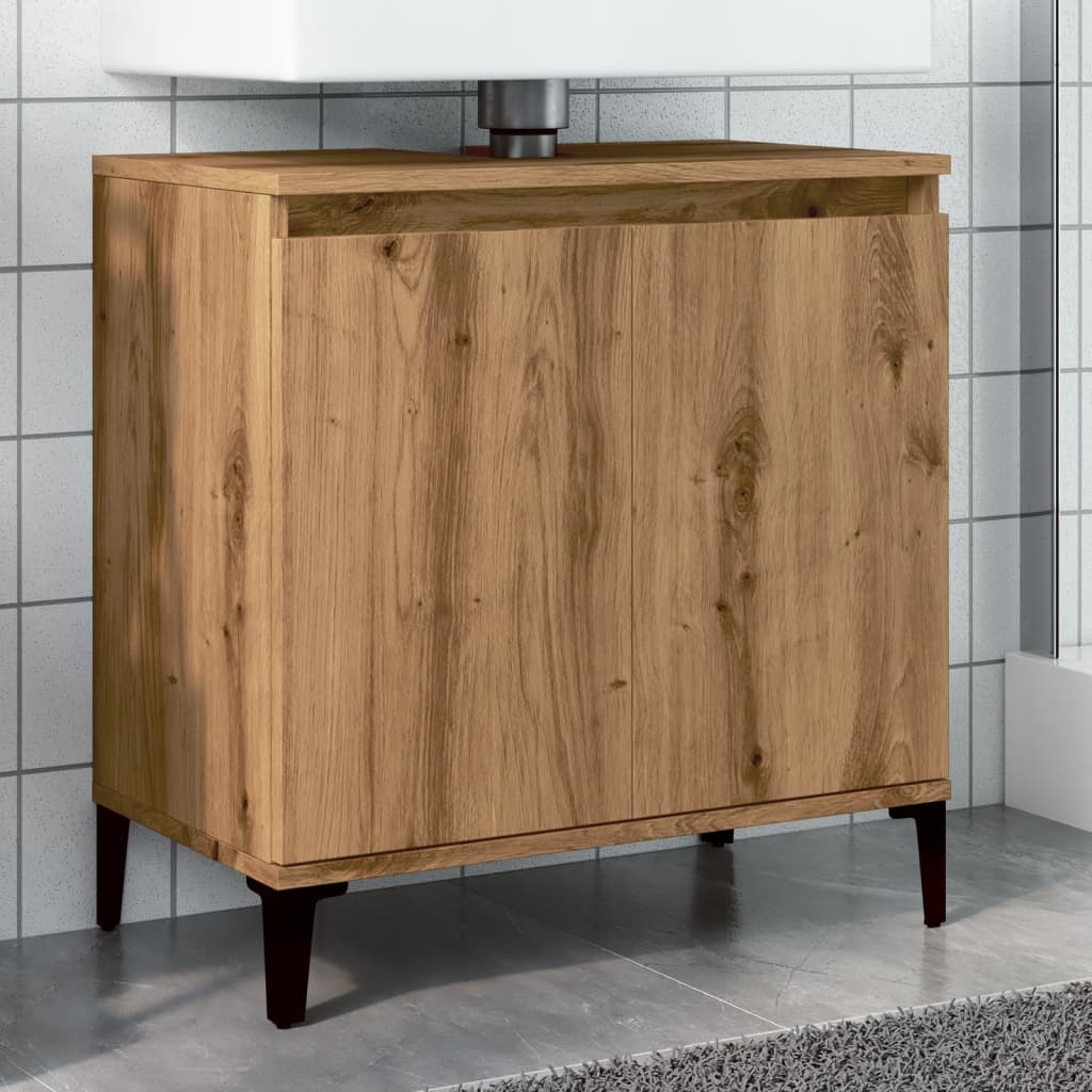 vidaXL Dulap de chiuvetă, stejar artizanal, 58x33x60 cm lemn prelucrat vidaXL Dulap de chiuvetă, stejar artizanal, 58x33x60 cm lemn prelucrat