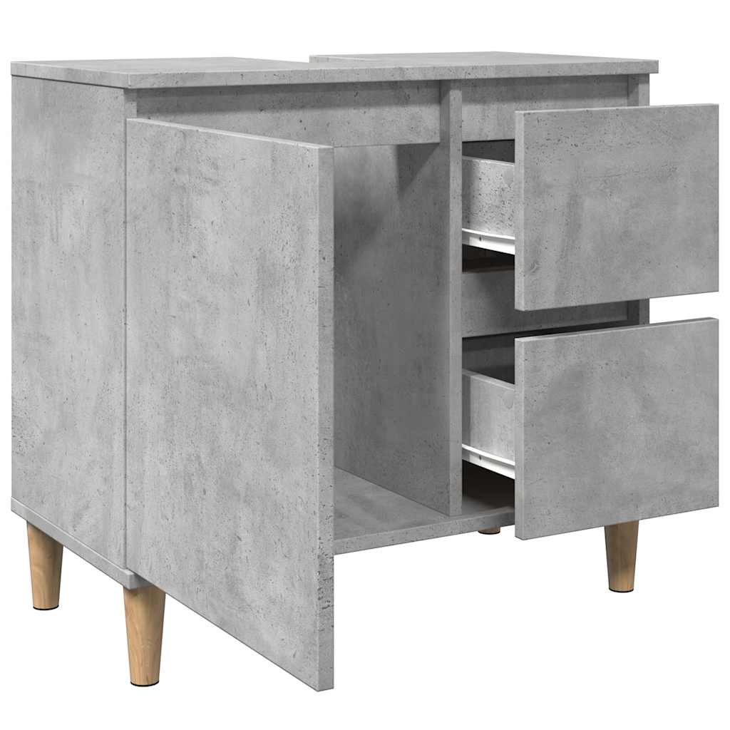 vidaXL Dulap de chiuvetă, gri beton, 65x33x60 cm, lemn prelucrat vidaXL Dulap de chiuvetă, gri beton, 65x33x60 cm, lemn prelucrat