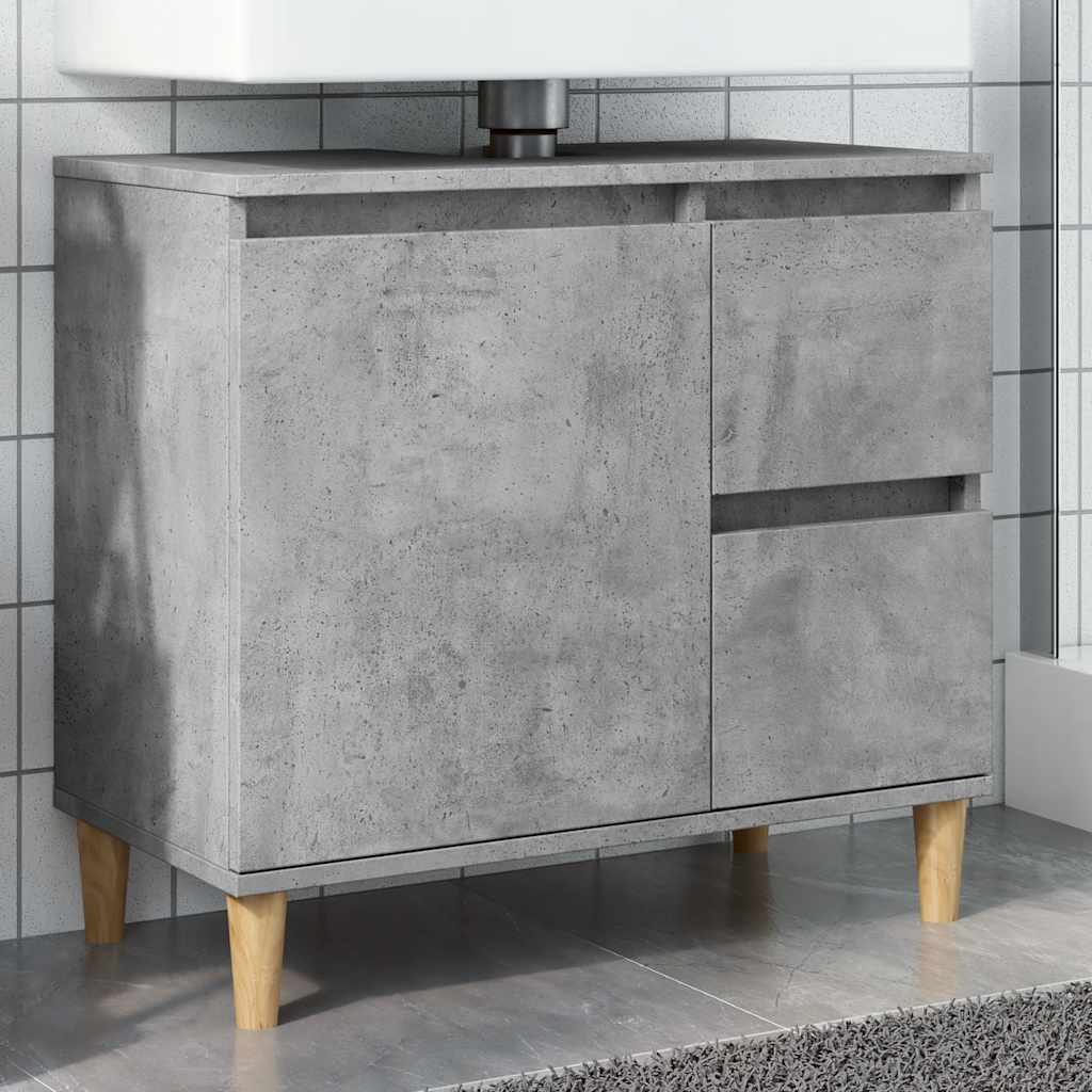 vidaXL Dulap de chiuvetă, gri beton, 65x33x60 cm, lemn prelucrat vidaXL Dulap de chiuvetă, gri beton, 65x33x60 cm, lemn prelucrat