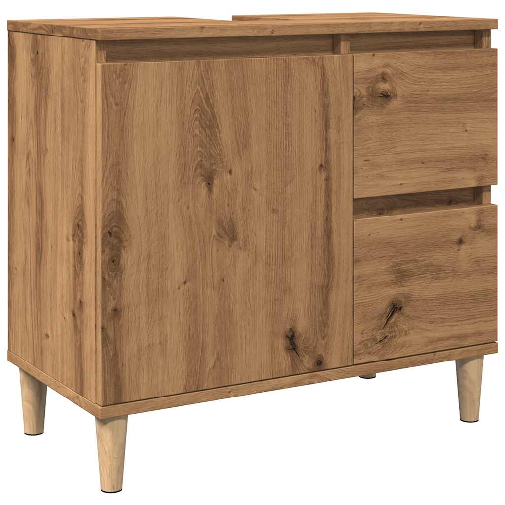 vidaXL Dulap de chiuvetă, stejar artizanal, 65x33x60 cm lemn prelucrat vidaXL Dulap de chiuvetă, stejar artizanal, 65x33x60 cm lemn prelucrat