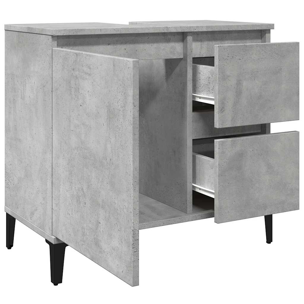 vidaXL Dulap de chiuvetă, gri beton, 65x33x60 cm, lemn prelucrat vidaXL Dulap de chiuvetă, gri beton, 65x33x60 cm, lemn prelucrat