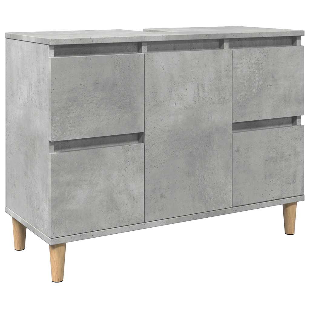 vidaXL Dulap de chiuvetă, gri beton, 80x33x60 cm, lemn prelucrat vidaXL Dulap de chiuvetă, gri beton, 80x33x60 cm, lemn prelucrat