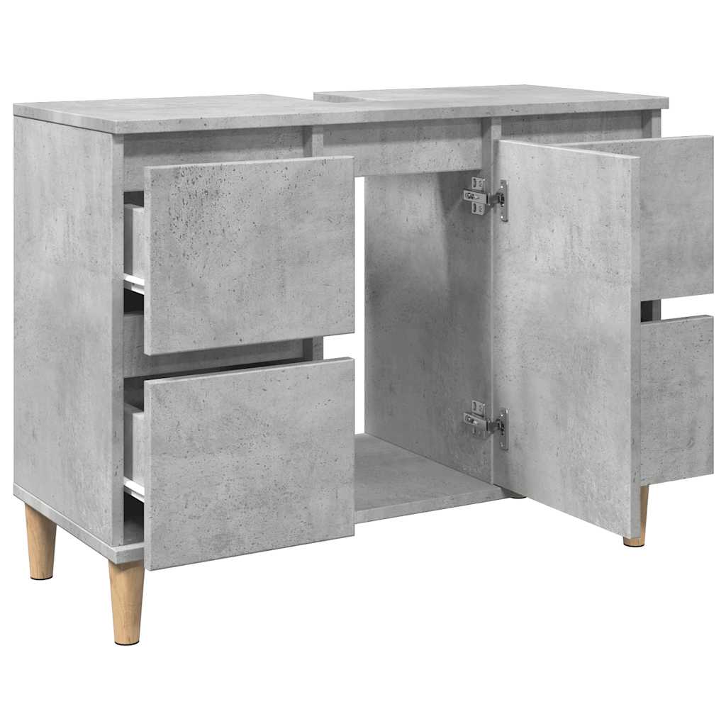 vidaXL Dulap de chiuvetă, gri beton, 80x33x60 cm, lemn prelucrat vidaXL Dulap de chiuvetă, gri beton, 80x33x60 cm, lemn prelucrat