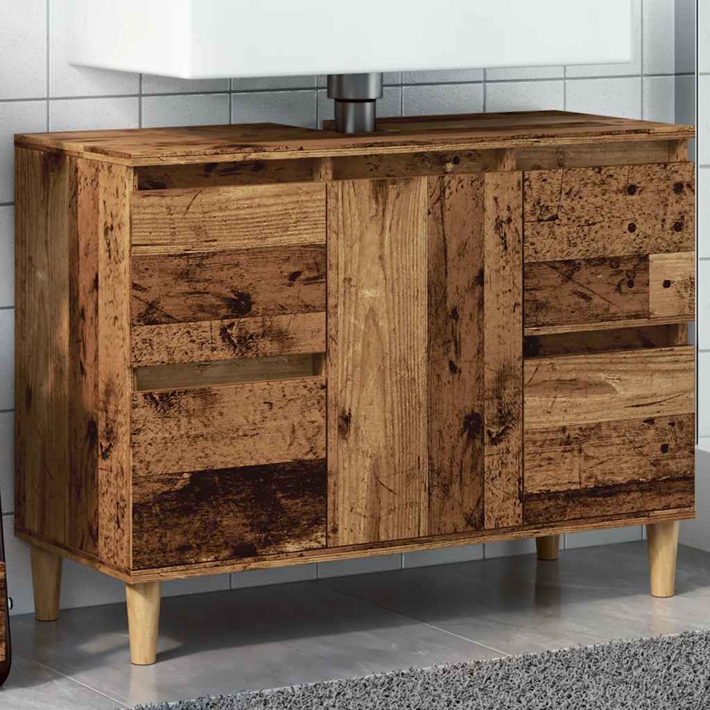 vidaXL Dulap de chiuvetă, lemn vechi, 80x33x60 cm, lemn prelucrat vidaXL Dulap de chiuvetă, lemn vechi, 80x33x60 cm, lemn prelucrat