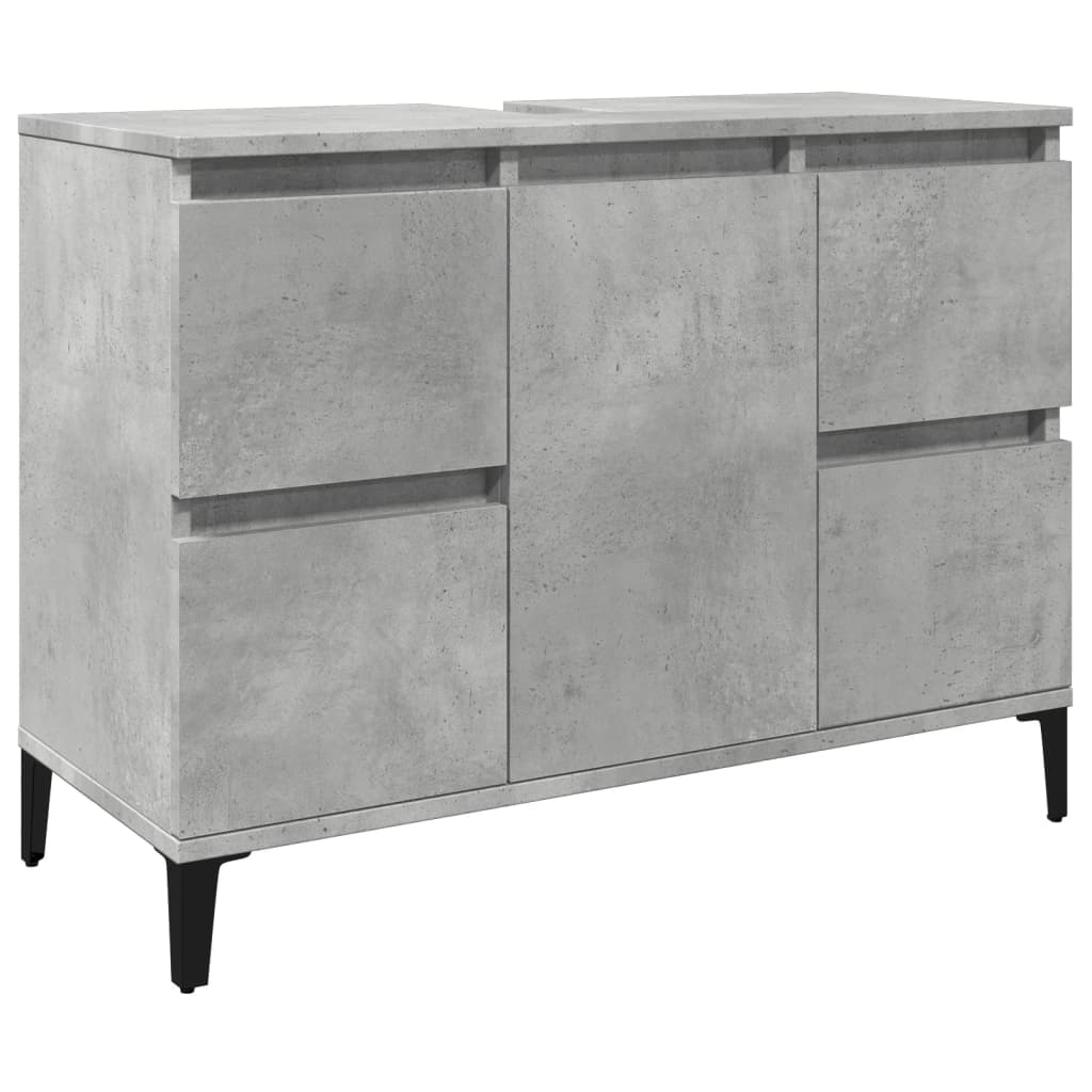 vidaXL Dulap de chiuvetă, gri beton, 80x33x60 cm, lemn prelucrat vidaXL Dulap de chiuvetă, gri beton, 80x33x60 cm, lemn prelucrat