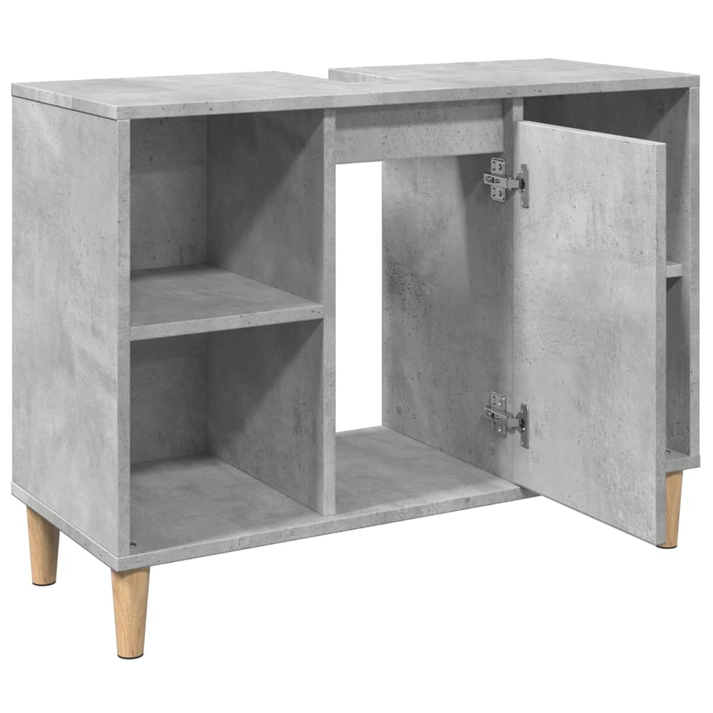 vidaXL Dulap pentru baie, gri beton, 80x33x60 cm, lemn compozit vidaXL Dulap pentru baie, gri beton, 80x33x60 cm, lemn compozit