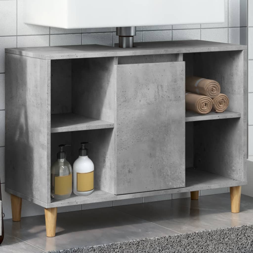 vidaXL Dulap pentru baie, gri beton, 80x33x60 cm, lemn compozit vidaXL Dulap pentru baie, gri beton, 80x33x60 cm, lemn compozit