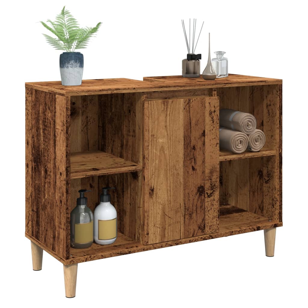 vidaXL Dulap pentru baie, lemn vechi, 80x33x60 cm, lemn prelucrat vidaXL Dulap pentru baie, lemn vechi, 80x33x60 cm, lemn prelucrat