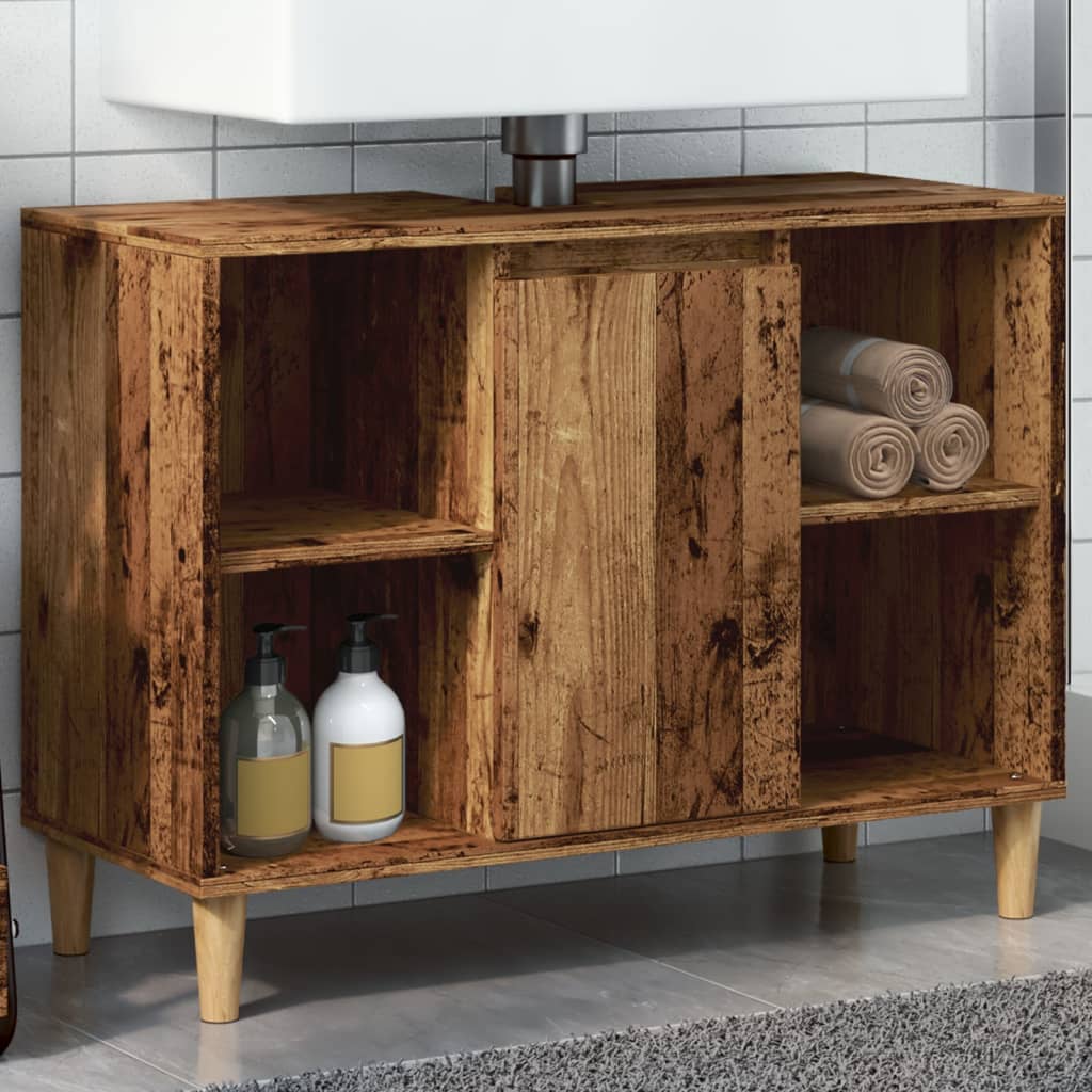 vidaXL Dulap pentru baie, lemn vechi, 80x33x60 cm, lemn prelucrat vidaXL Dulap pentru baie, lemn vechi, 80x33x60 cm, lemn prelucrat