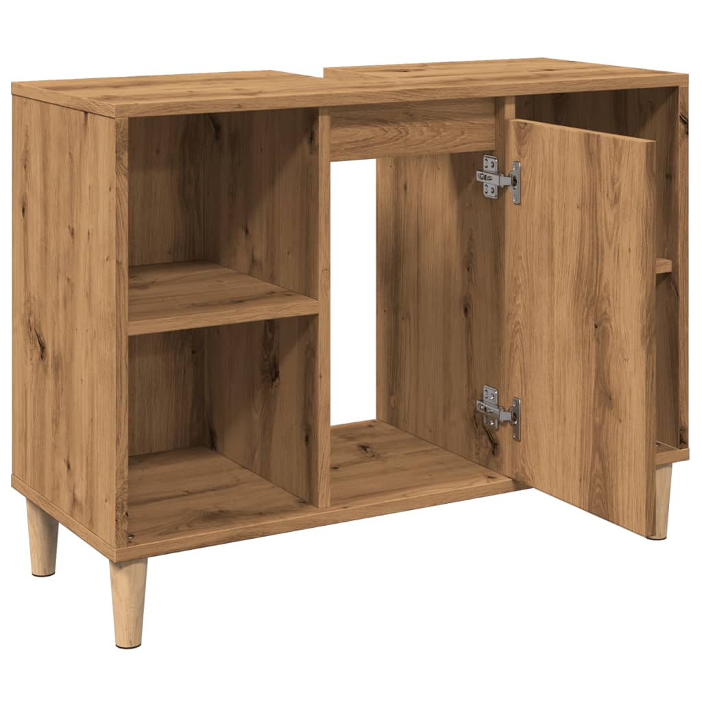 vidaXL Dulap pentru baie stejar artizanal, 80x33x60 cm, lemn prelucrat vidaXL Dulap pentru baie stejar artizanal, 80x33x60 cm, lemn prelucrat
