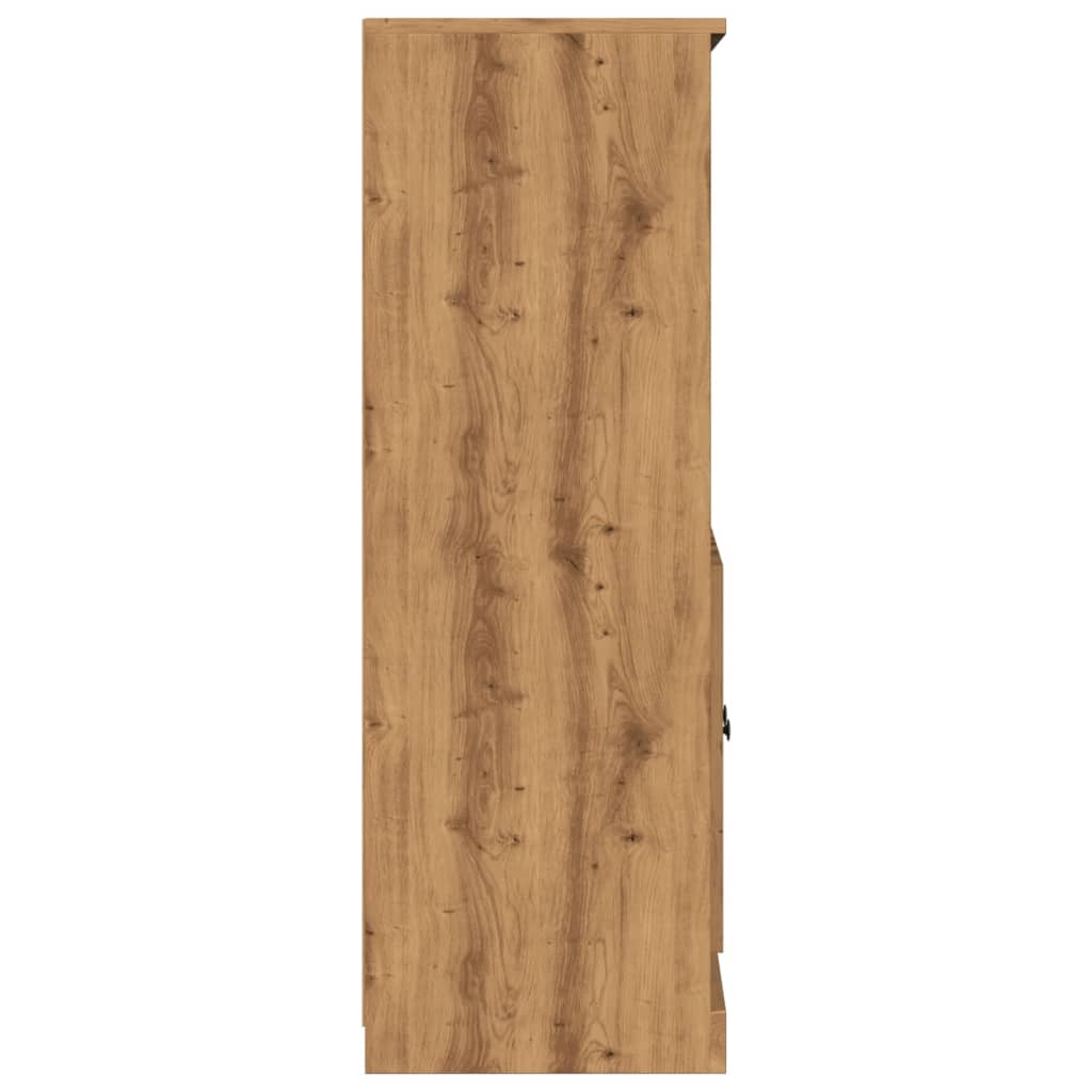 vidaXL Dulap înalt, stejar artizanal, 60x35,5x103,5 cm, lemn prelucrat