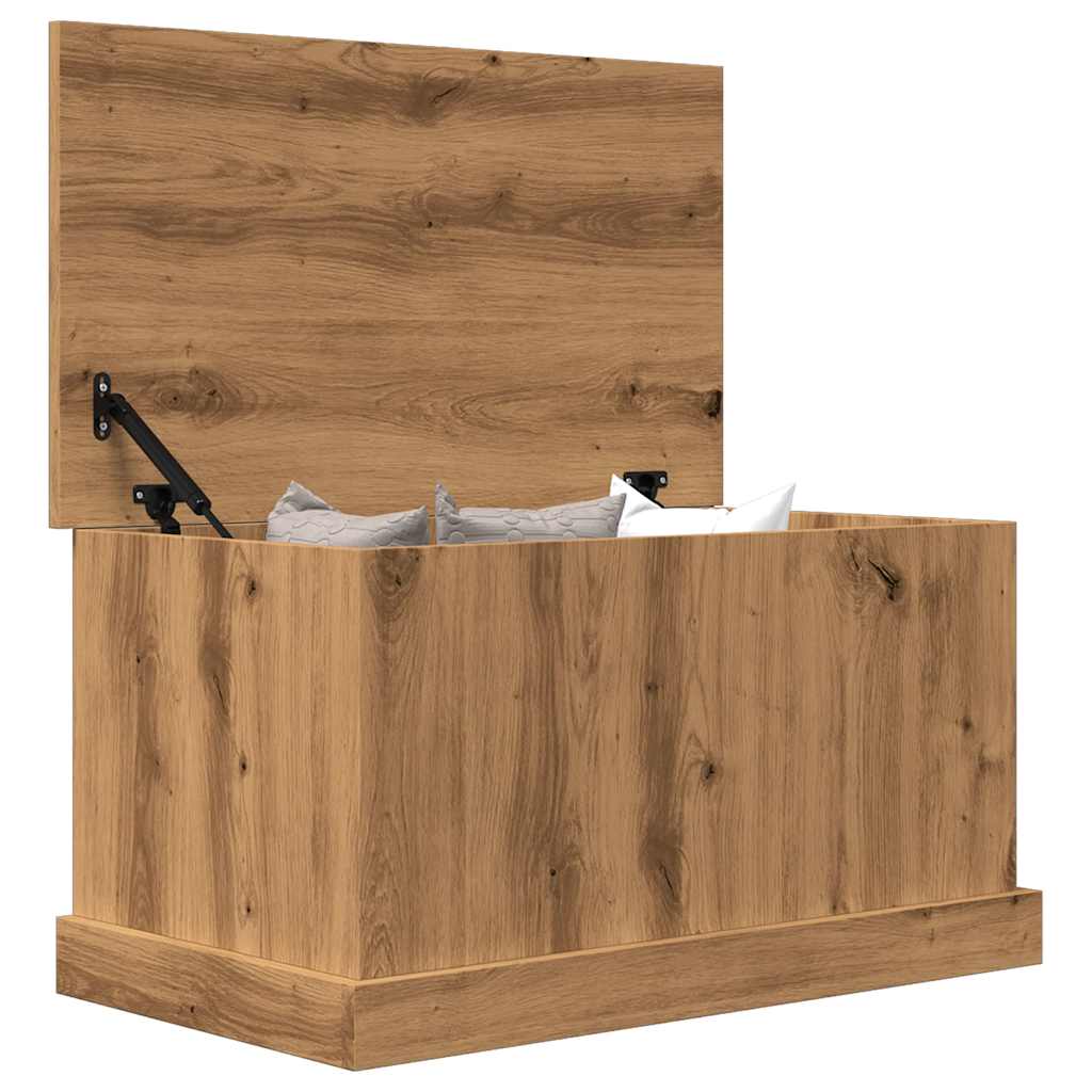 vidaXL Cutie depozitare, stejar artizanal, 70x40x38 cm, lemn prelucrat vidaXL Cutie depozitare, stejar artizanal, 70x40x38 cm, lemn prelucrat