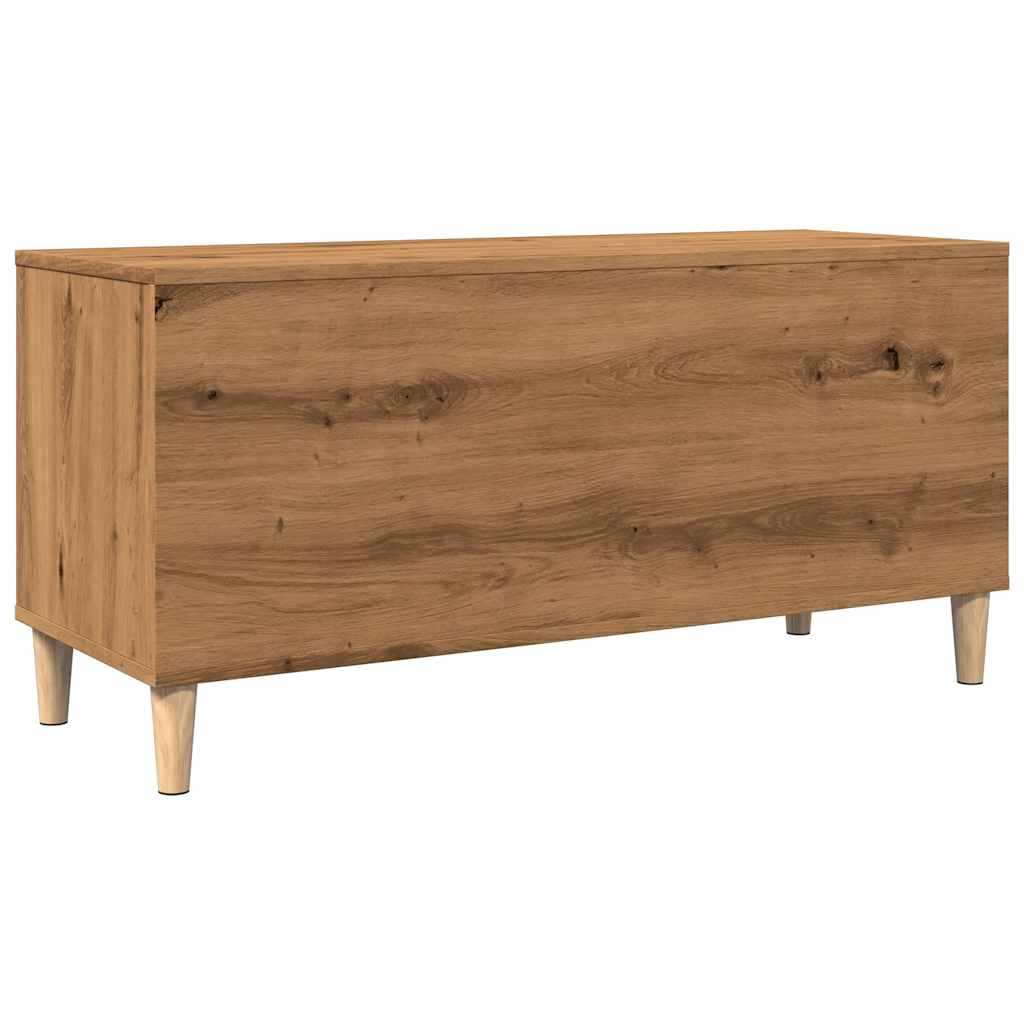 vidaXL Dulap de discuri stejar artizanal, 100x38x48 cm, lemn prelucrat vidaXL Dulap de discuri stejar artizanal, 100x38x48 cm, lemn prelucrat