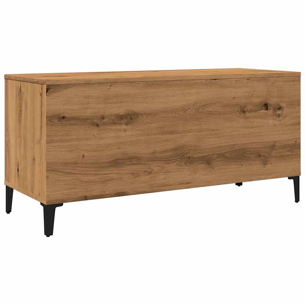 vidaXL Dulap de discuri stejar artizanal, 100x38x48 cm, lemn prelucrat