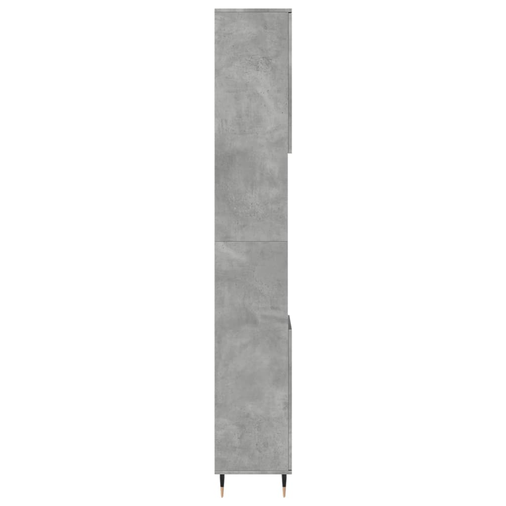 vidaXL Dulap de baie, gri beton, 30x30x190 cm, lemn prelucrat