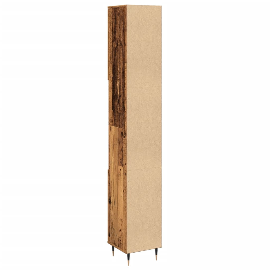 vidaXL Dulap de baie, lemn vechi, 30x30x190 cm, lemn prelucrat