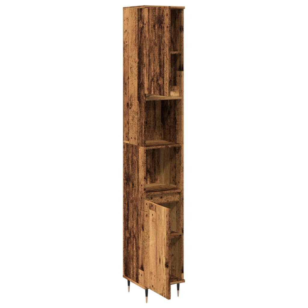 vidaXL Dulap de baie, lemn vechi, 30x30x190 cm, lemn prelucrat