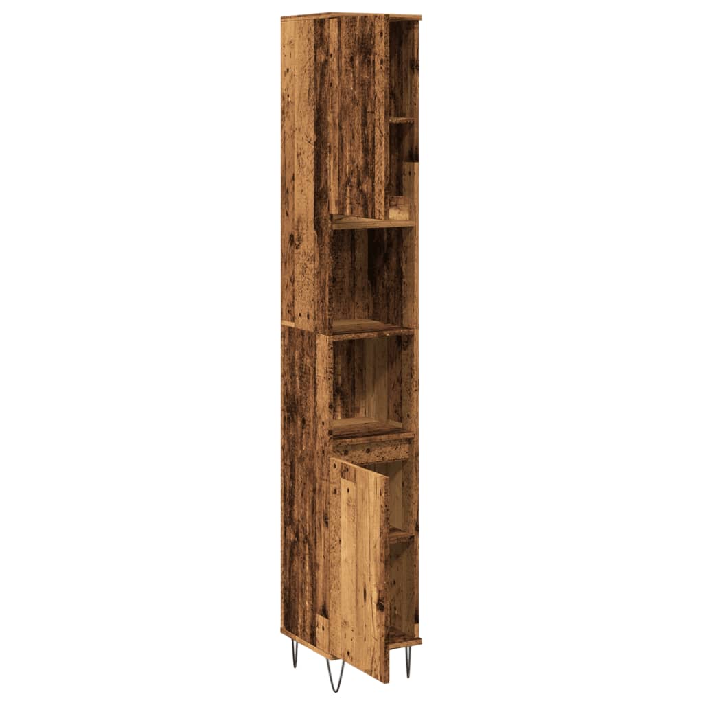 vidaXL Dulap de baie, lemn vechi, 30x30x190 cm, lemn prelucrat