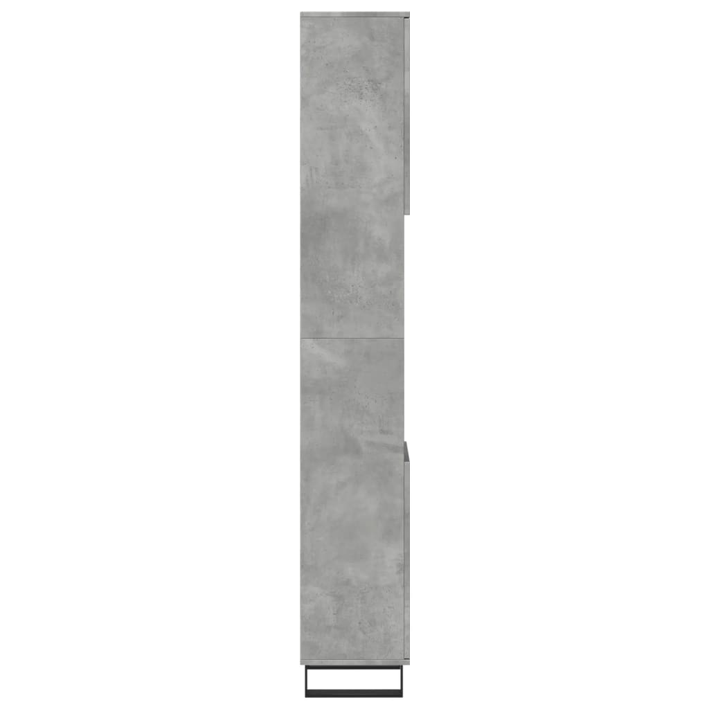 vidaXL Dulap de baie, gri beton, 30x30x190 cm, lemn prelucrat