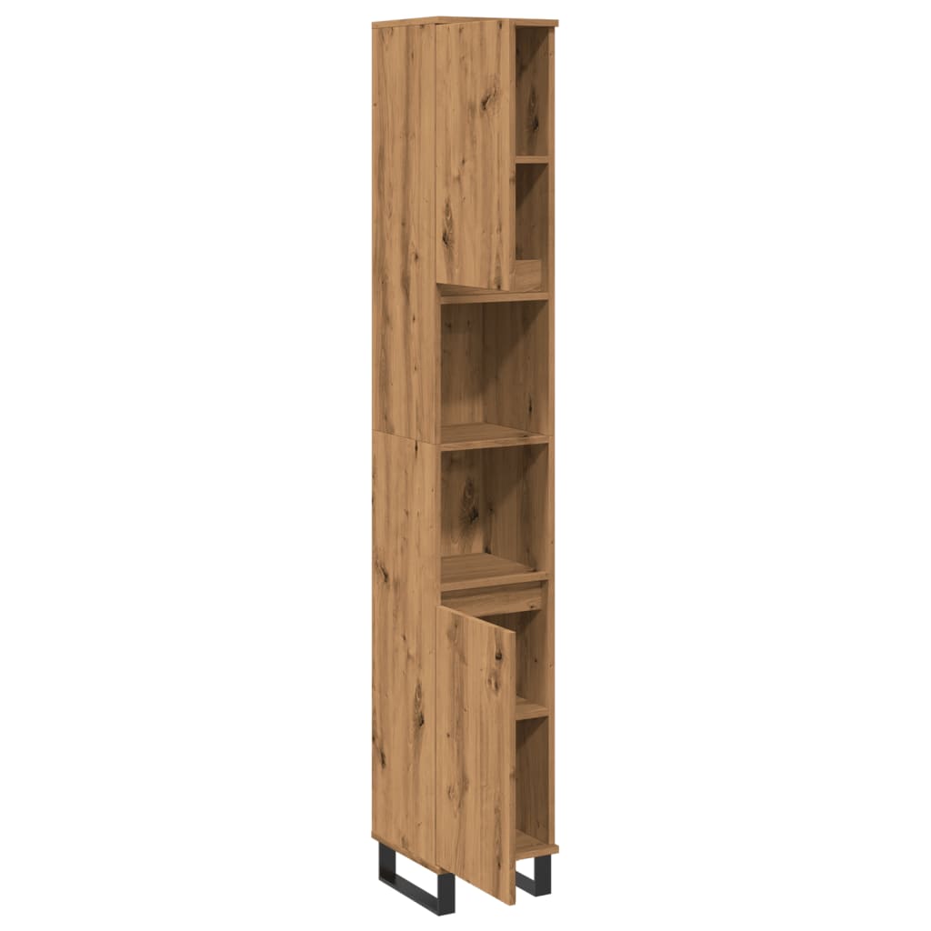 vidaXL Dulap de baie, stejar artizanal, 30x30x190 cm, lemn prelucrat vidaXL Dulap de baie, stejar artizanal, 30x30x190 cm, lemn prelucrat
