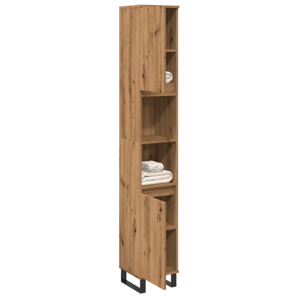 vidaXL Dulap de baie, stejar artizanal, 30x30x190 cm, lemn prelucrat vidaXL Dulap de baie, stejar artizanal, 30x30x190 cm, lemn prelucrat
