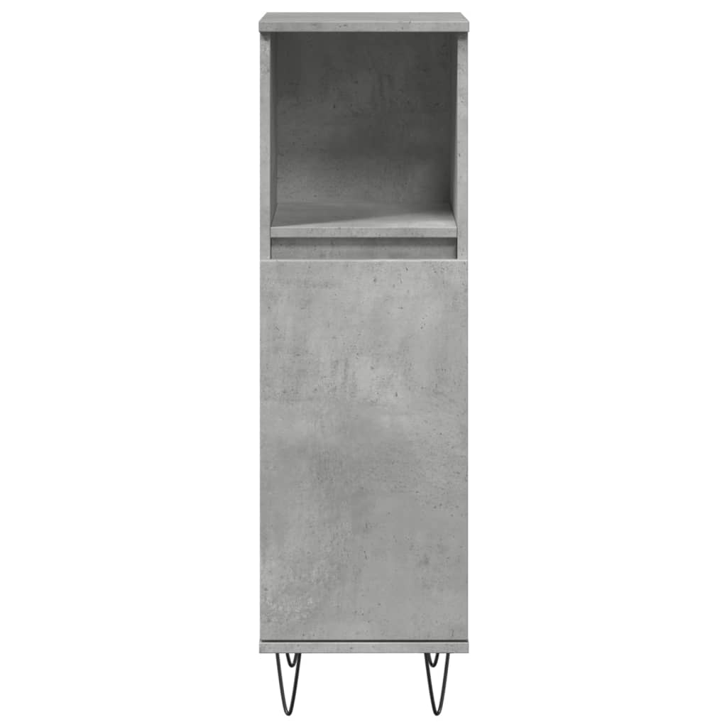 vidaXL Dulap de baie, gri beton, 30x30x100 cm, lemn prelucrat