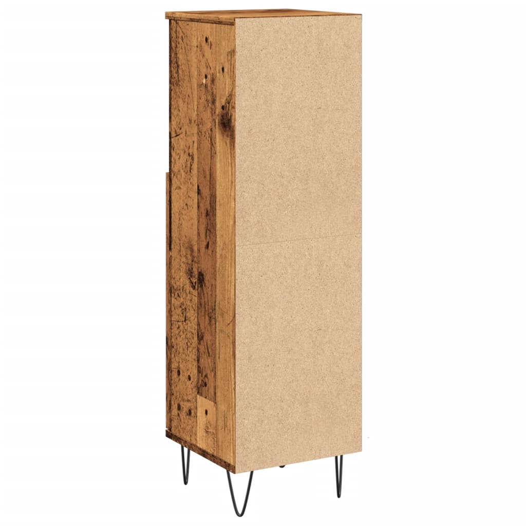vidaXL Dulap de baie, lemn vechi, 30x30x100 cm, lemn prelucrat