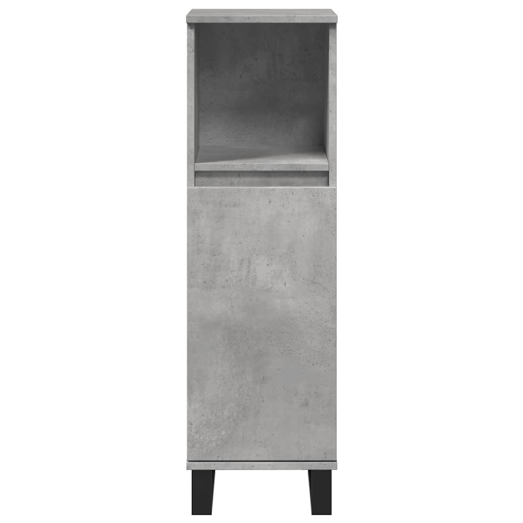 vidaXL Dulap de baie, gri beton, 30x30x100 cm, lemn prelucrat