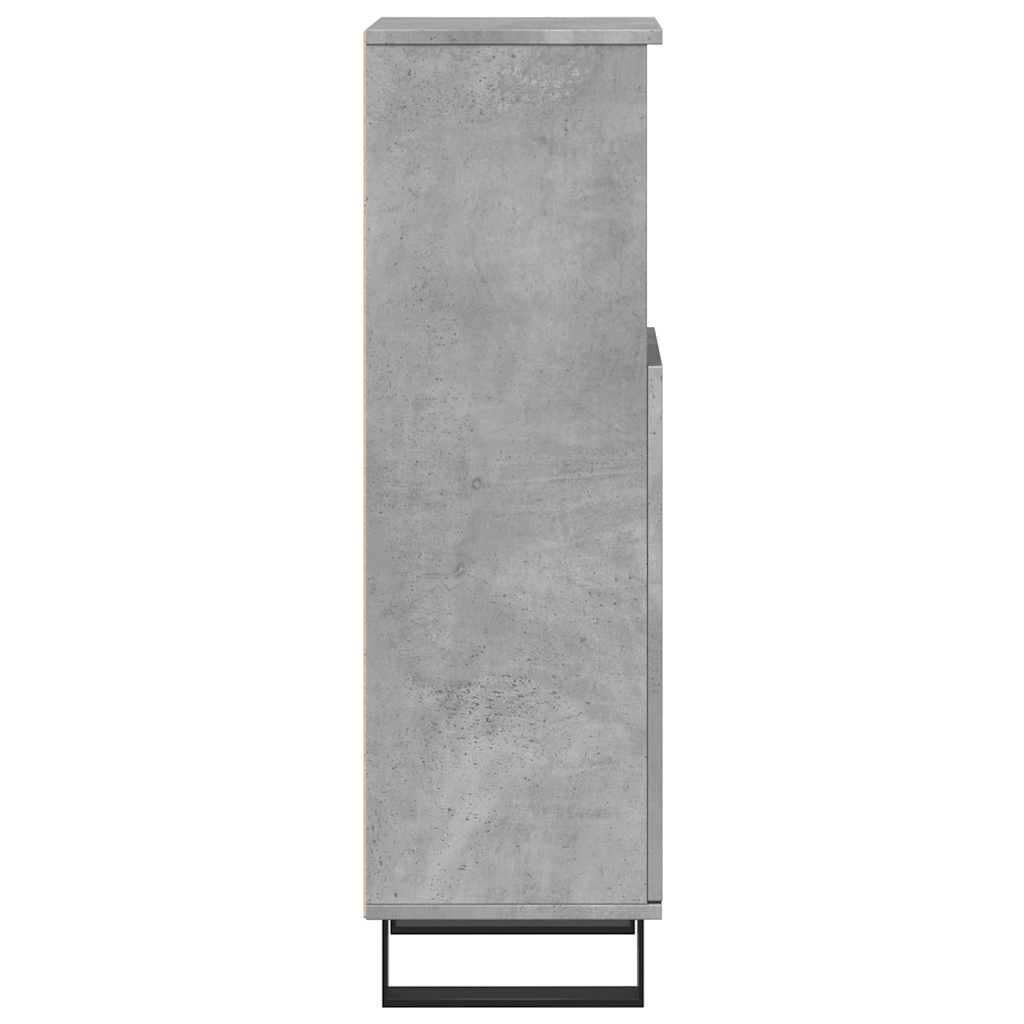 vidaXL Dulap de baie, gri beton, 30x30x100 cm, lemn prelucrat