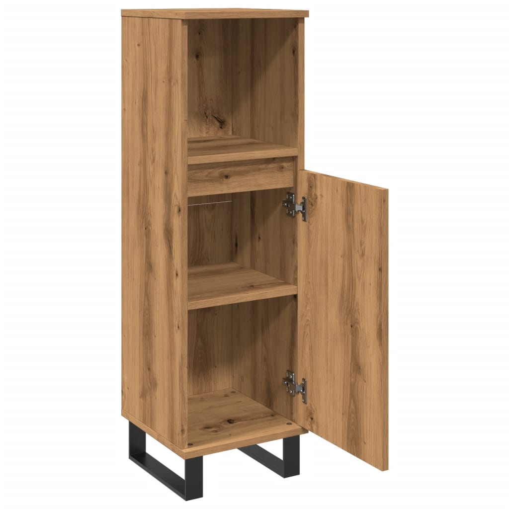 vidaXL Dulap de baie, stejar artizanal, 30x30x100 cm, lemn prelucrat vidaXL Dulap de baie, stejar artizanal, 30x30x100 cm, lemn prelucrat