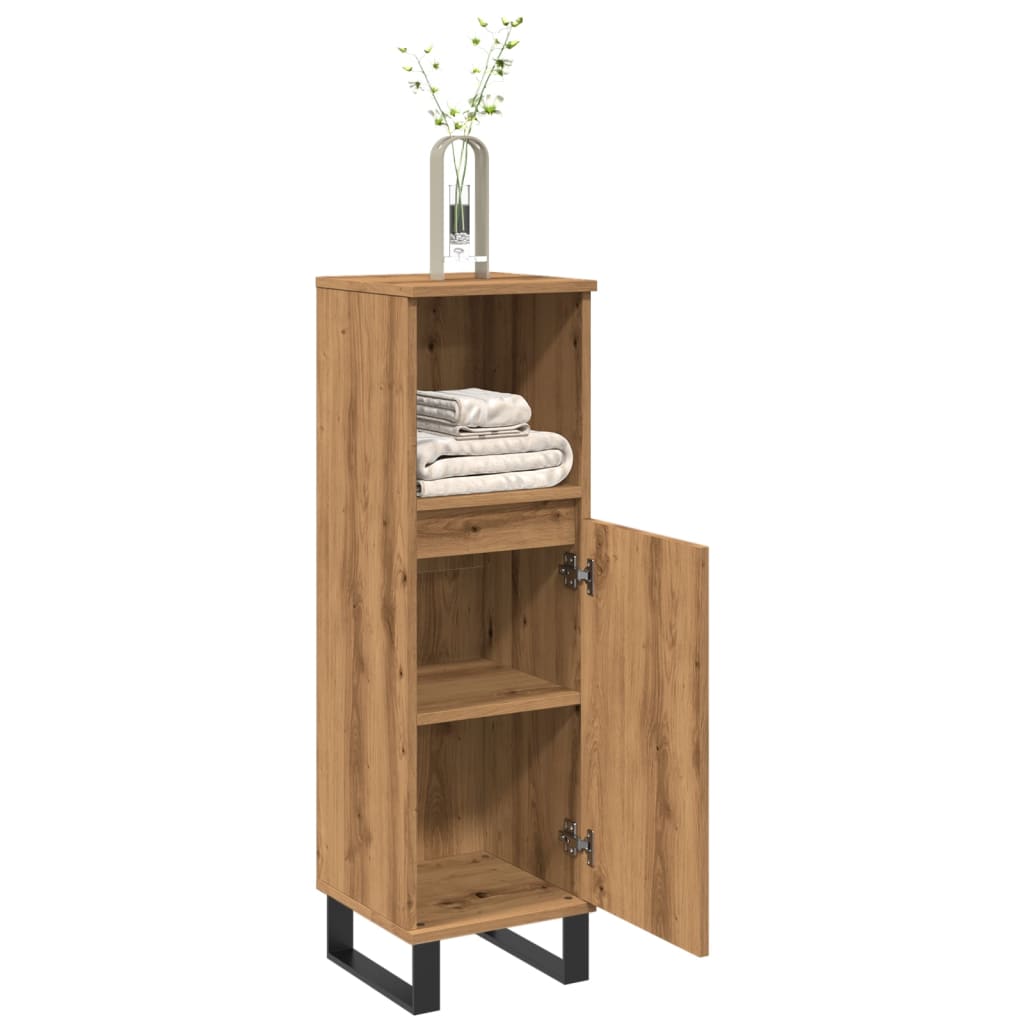 vidaXL Dulap de baie, stejar artizanal, 30x30x100 cm, lemn prelucrat vidaXL Dulap de baie, stejar artizanal, 30x30x100 cm, lemn prelucrat