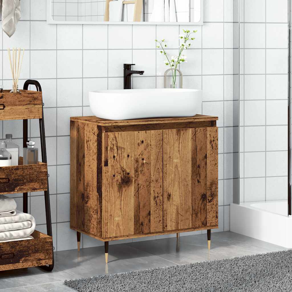 vidaXL Dulap de baie, lemn vechi, 58x33x60 cm, lemn prelucrat