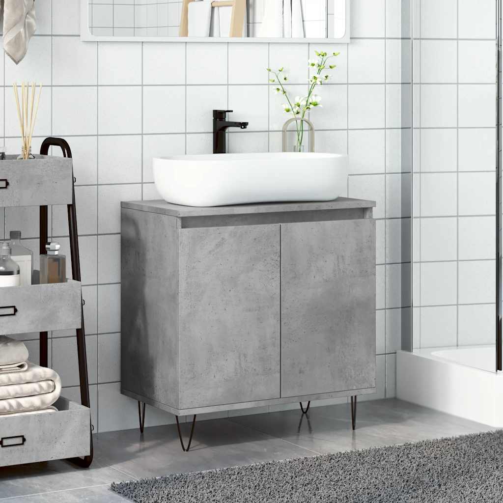 vidaXL Dulap de baie, gri beton, 58x33x60 cm, lemn prelucrat