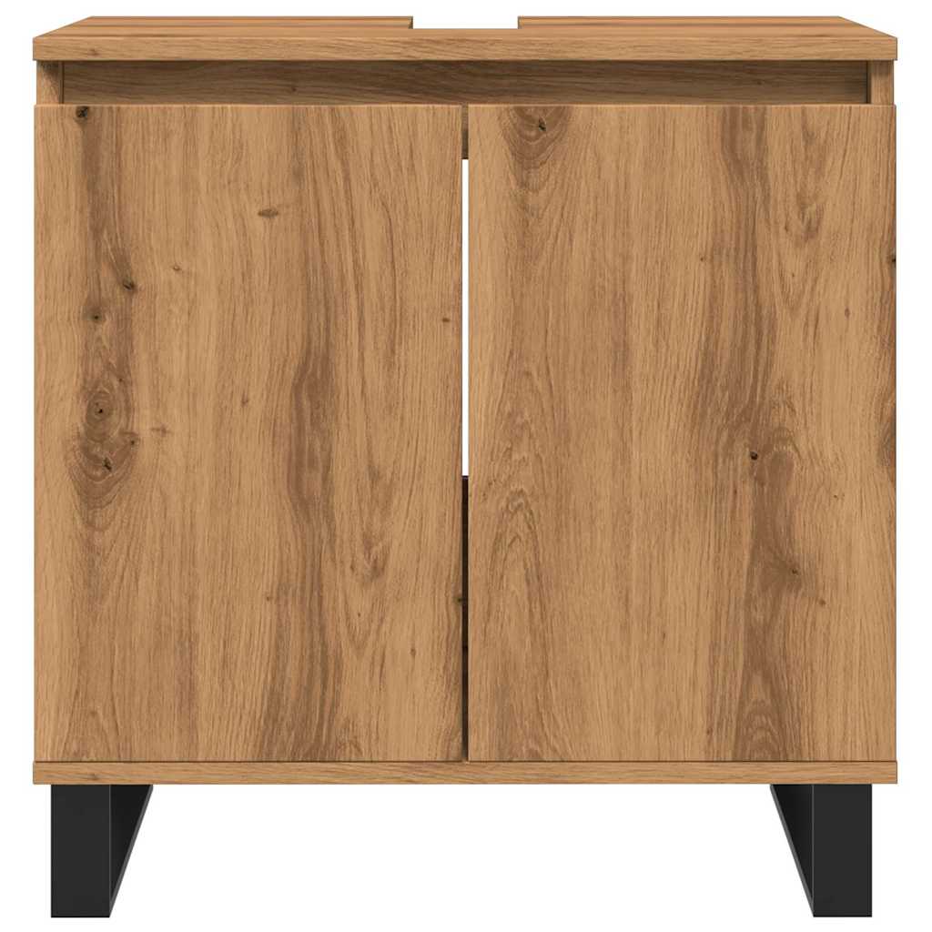 vidaXL Dulap de baie, stejar artizanal, 58x33x60 cm, lemn prelucrat