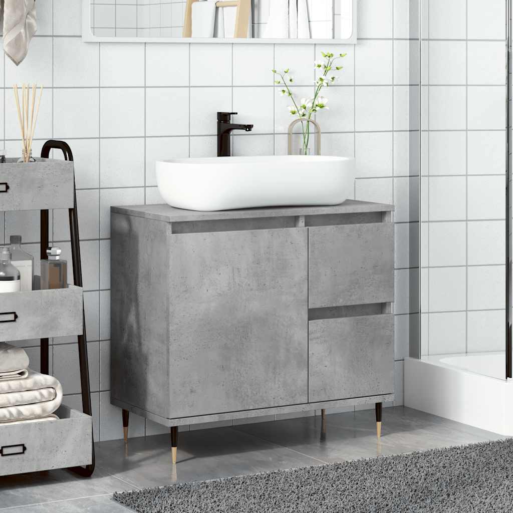 vidaXL Dulap de baie, gri beton, 65x33x60 cm, lemn prelucrat