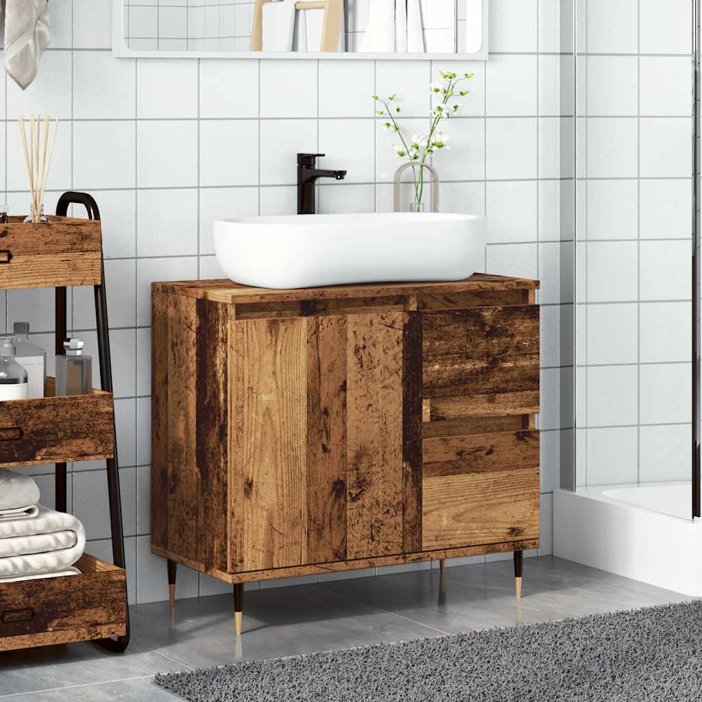 vidaXL Dulap de baie, lemn vechi, 65x33x60 cm, lemn prelucrat vidaXL Dulap de baie, lemn vechi, 65x33x60 cm, lemn prelucrat