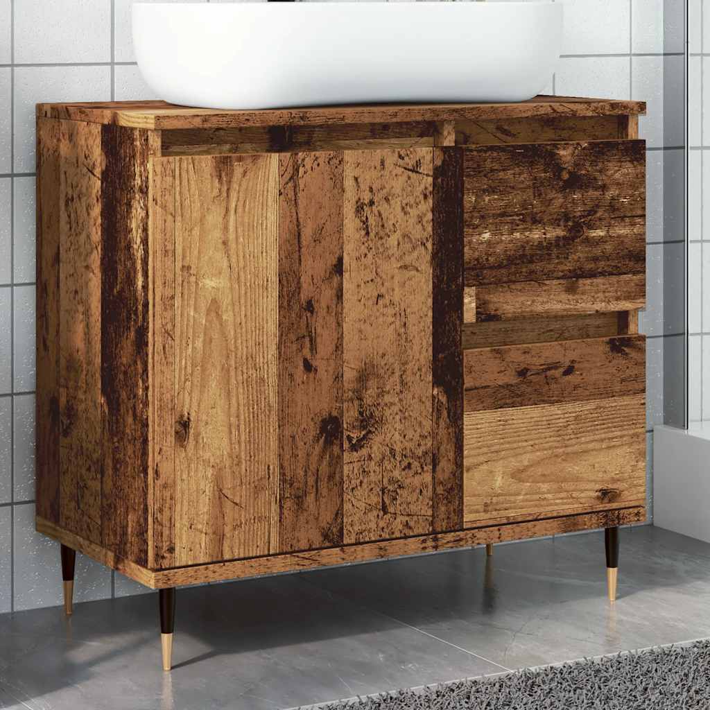 vidaXL Dulap de baie, lemn vechi, 65x33x60 cm, lemn prelucrat vidaXL Dulap de baie, lemn vechi, 65x33x60 cm, lemn prelucrat