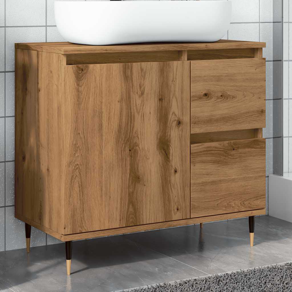 vidaXL Dulap de baie, stejar artizanal, 65x33x60 cm, lemn prelucrat vidaXL Dulap de baie, stejar artizanal, 65x33x60 cm, lemn prelucrat