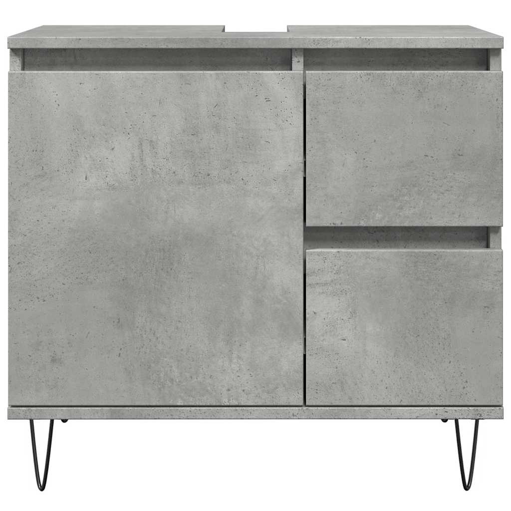vidaXL Dulap de chiuvetă baie, gri beton, 65x33x60 cm, lemn prelucrat vidaXL Dulap de chiuvetă baie, gri beton, 65x33x60 cm, lemn prelucrat
