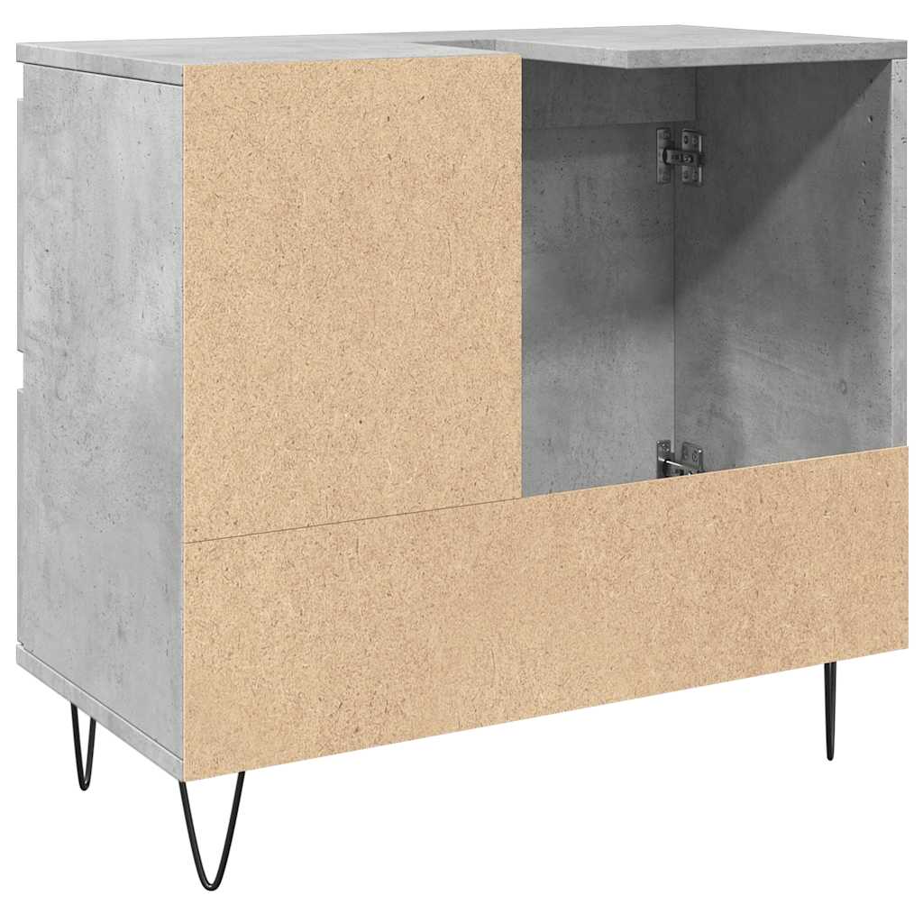 vidaXL Dulap de chiuvetă baie, gri beton, 65x33x60 cm, lemn prelucrat vidaXL Dulap de chiuvetă baie, gri beton, 65x33x60 cm, lemn prelucrat