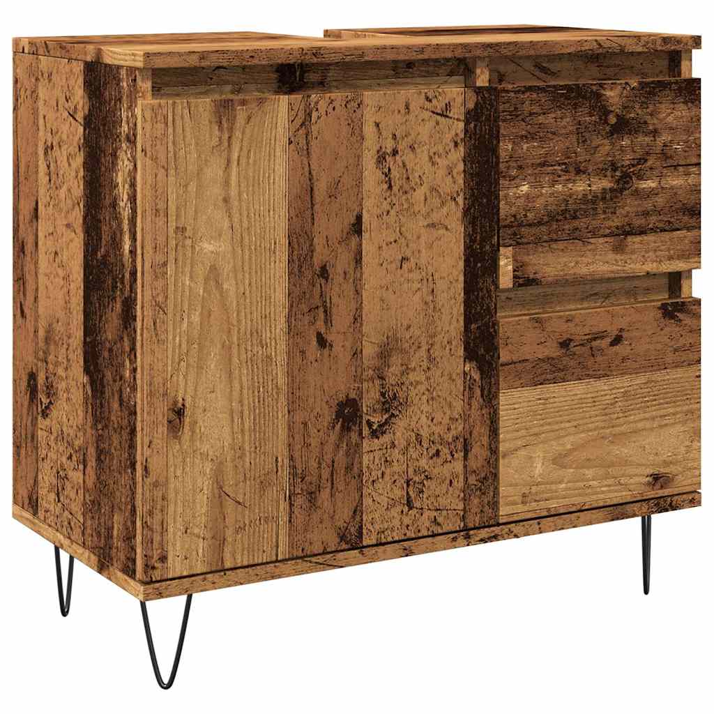 vidaXL Dulap chiuvetă baie, lemn vechi, 65x33x60 cm, lemn prelucrat vidaXL Dulap chiuvetă baie, lemn vechi, 65x33x60 cm, lemn prelucrat