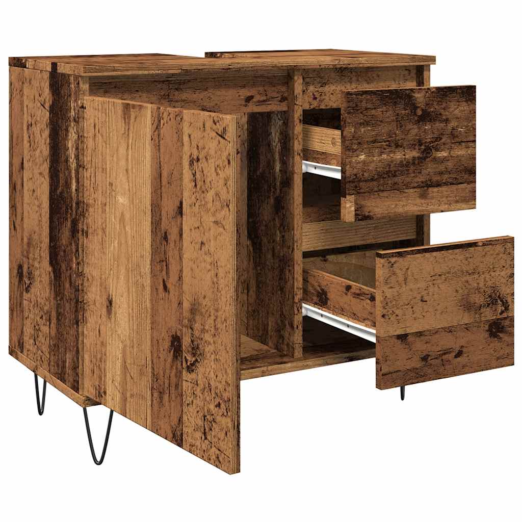 vidaXL Dulap chiuvetă baie, lemn vechi, 65x33x60 cm, lemn prelucrat vidaXL Dulap chiuvetă baie, lemn vechi, 65x33x60 cm, lemn prelucrat