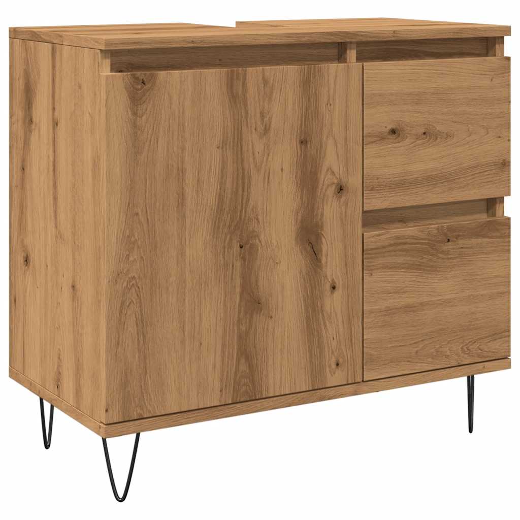 vidaXL Dulap chiuvetă baie, stejar artizanal 65x33x60cm lemn prelucrat vidaXL Dulap chiuvetă baie, stejar artizanal 65x33x60cm lemn prelucrat
